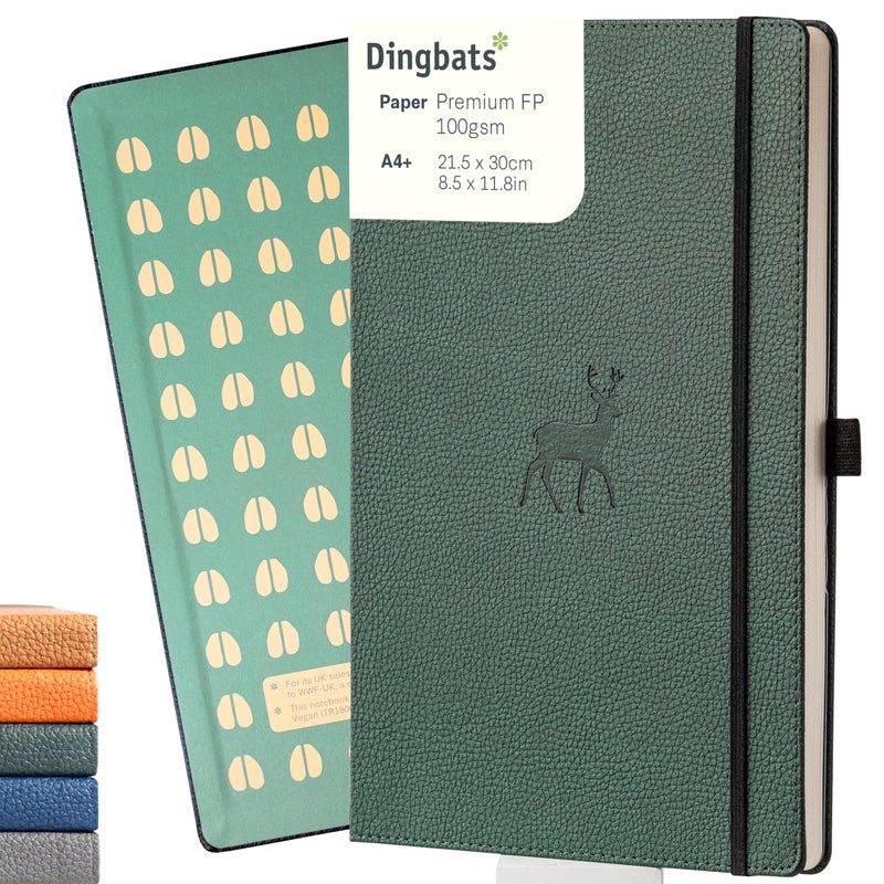 Dingbats* Notebooks Dingbats* - Wildlife Squared Extra Large A4 Notebook - PU Leather Hardcover Journal for Work, Writing - Pocket, Elastic Closure, Pen Holder, Bookmark - Image 1